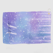 キラキラエレガント輝く紫 ゴルフタオル (横)
