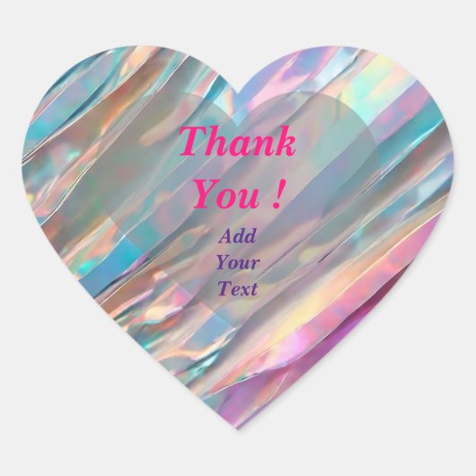 キラキラオパールホログラフィックトレンディコレクション ハートシール (正面)