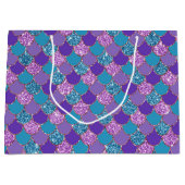 キラキラカラフル輝くマーメイドはかりで測パターン ラージペーパーバッグ (正面)