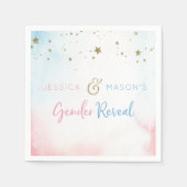 キラキラキラのジェンダーがカクテルナプキンを明らかにする スタンダードカクテルナプキン (正面)