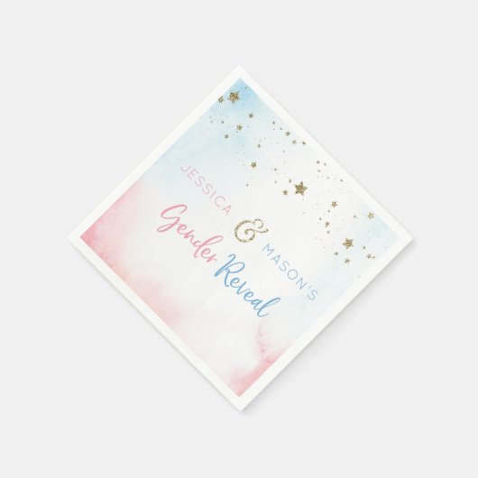 キラキラキラのジェンダーがカクテルナプキンを明らかにする スタンダードカクテルナプキン (角)