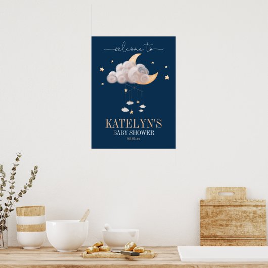 キラキラキラキラキラ小さな星ウェルカムサイン ポスター (キッチン)