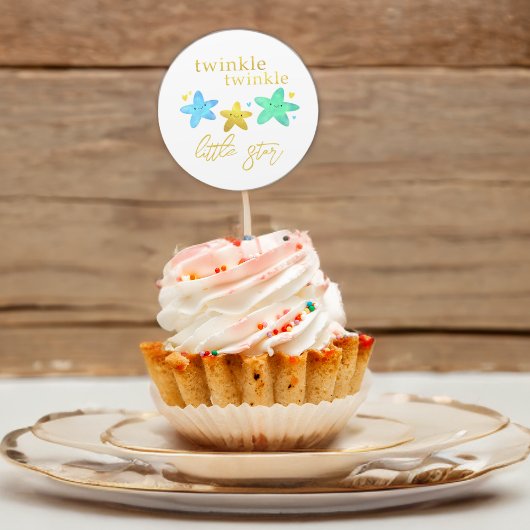 キラキラキラキラ小さな星の赤ちゃんシャワーエンベロープ ラウンドシール