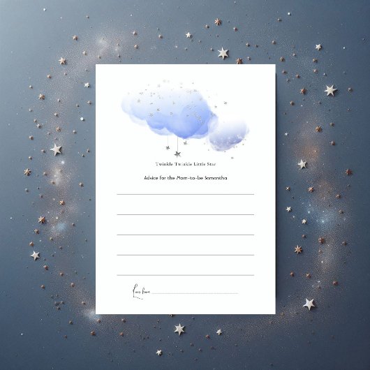 キラキラキラキラ小さな星の赤ちゃんシャワー アドバイスカード