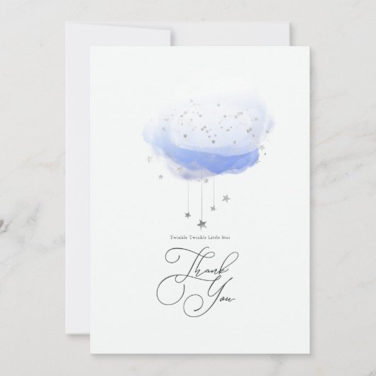 キラキラキラキラ小さな星の赤ちゃんシャワー サンキューカード (正面)