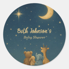 キラキラキラキラ小さな星の赤ちゃんシャワー ラウンドシール