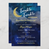 キラキラキラキラ小さな星の赤ちゃんシャワー 招待状 (正面/裏面)