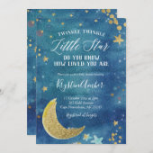 キラキラキラキラ小さな星の赤ちゃんシャワー 招待状 (正面/裏面)