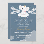 キラキラキラキラ小さな星の赤ちゃんシャワー 招待状 (正面/裏面)
