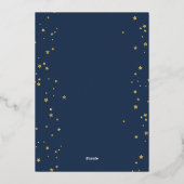 キラキラキラキラ小さな星の赤ちゃんシャワー 箔招待状 (裏面)