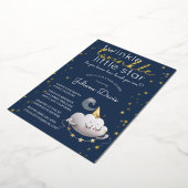 キラキラキラキラ小さな星の赤ちゃんシャワー 箔招待状 (回転した状態)