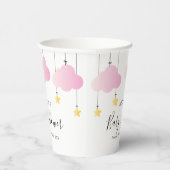 キラキラキラキラ小さな星ピンクの女の子の赤ちゃんシャワー 紙コップ (右)