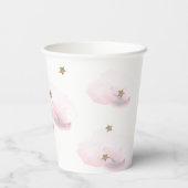 キラキラキラキラ小さな星ピンクの赤ちゃんシャワー 紙コップ (裏面)