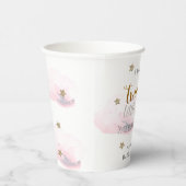 キラキラキラキラ小さな星ピンクの赤ちゃんシャワー 紙コップ (右)