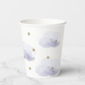 キラキラキラキラ小さな星ラベンダーベビーシャワー 紙コップ (裏面)