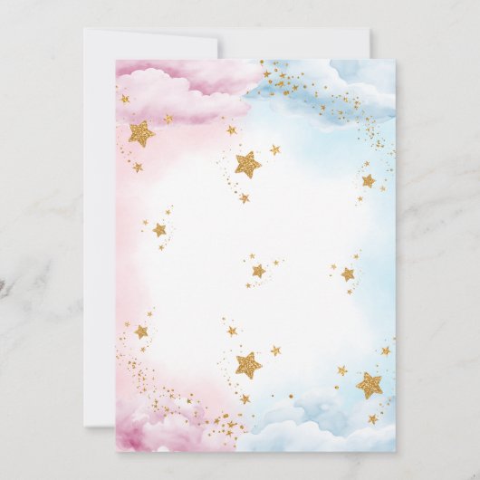 キラキラキラ小さな星のジェンダーが明らかにする 招待状 (裏面)