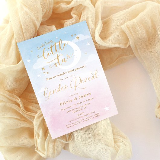 キラキラキラ小さな星のジェンダーが明らかにする 招待状