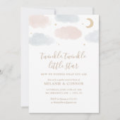 キラキラキラ小さな星のジェンダーが明らかにする 招待状 (正面)