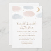 キラキラキラ小さな星のジェンダーが明らかにする 招待状 (正面/裏面)