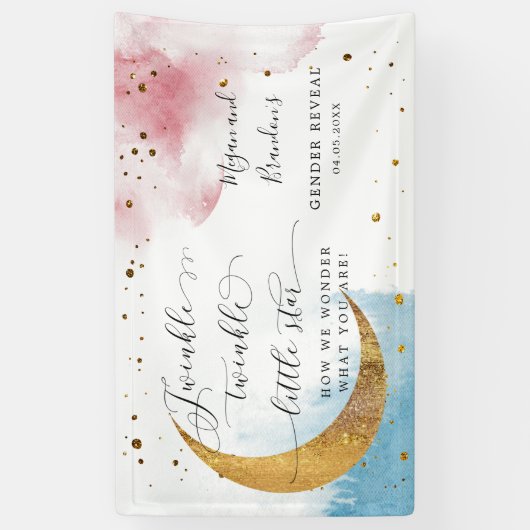 キラキラキラ小さな星のジェンダーが明らかにする 横断幕 (縦)