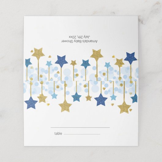 キラキラキラ赤ちゃんシャワー座席表 プレイスカード (外部開封)