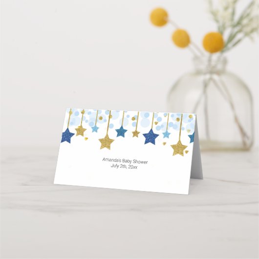 キラキラキラ赤ちゃんシャワー座席表 プレイスカード (裏面)