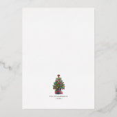 キラキラクリスマスパーティー  の木  ゴールド 箔招待状 (裏面)