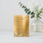 キラキラゴールドシグネチャーイヤリングディスプレイ 名刺 (スタンド正面)