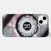 キラキラシルバー グリッター iPhone カーケース iPhoneケース (裏面横)