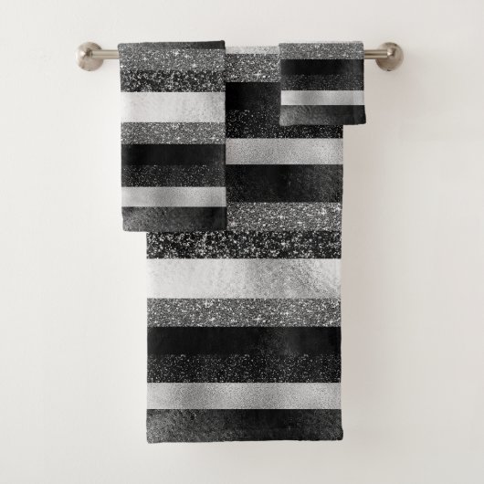 キラキラストライプ輝きパターン バスタオルセット (インサイチュ)