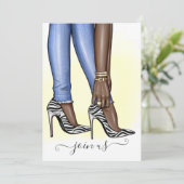 キラキラゼブラ ファッショニスタ ブライズメイド パーティー 招待状 (スタンド正面)