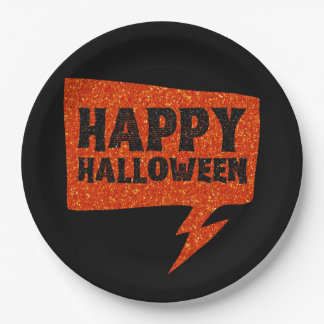 キラキラハッピーハロウィーン スピーチバルーン ペーパープレート