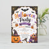 キラキラハロウィンゴーストパンプキンハロウィンパーティー 招待状 (スタンド正面)