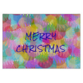 キラキラパーソナライズされた輝くクリスマス カッティングボード (正面)