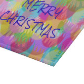 キラキラパーソナライズされた輝くクリスマス カッティングボード (角)