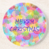 キラキラパーソナライズされた輝くクリスマス コースター (正面)