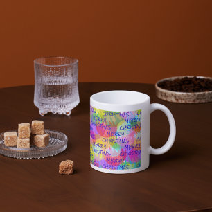 キラキラパーソナライズされた輝くクリスマス ジャンボコーヒーマグカップ