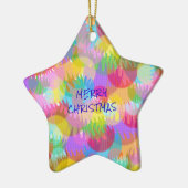 キラキラパーソナライズされた輝くクリスマス セラミックオーナメント (左)