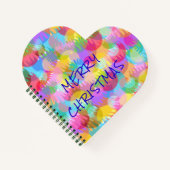 キラキラパーソナライズされた輝くクリスマス ノートブック (正面)