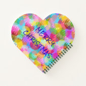 キラキラパーソナライズされた輝くクリスマス ノートブック (裏面)