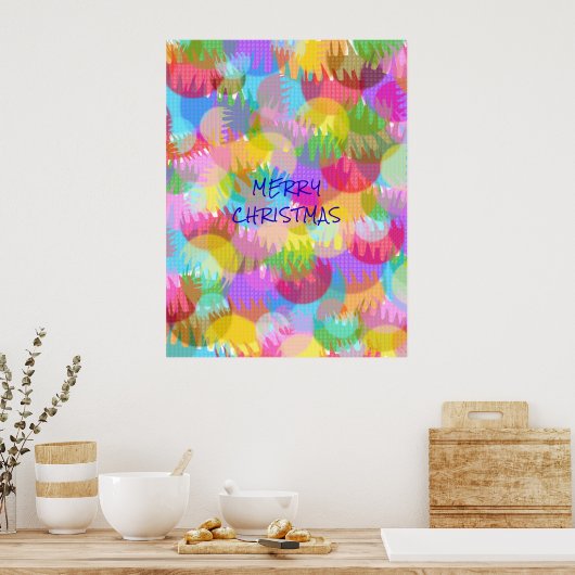 キラキラパーソナライズされた輝くクリスマス ポスター (キッチン)