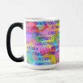 キラキラパーソナライズされた輝くクリスマス モーフィングマグカップ (左)