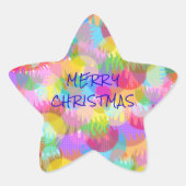 キラキラパーソナライズされた輝くクリスマス 星シール (正面)
