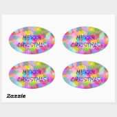 キラキラパーソナライズされた輝くクリスマス 楕円形シール (シート)