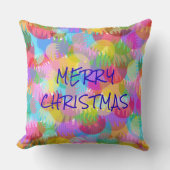 キラキラパーソナライズされた輝くメリークリスマス20 クッション (正面)