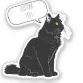 キラキラパーソナライズされた輝く黒猫 シール (正面)