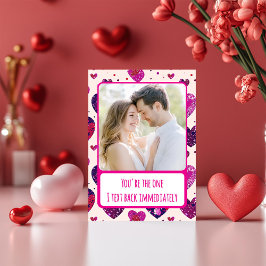 キラキラパープルハート - すぐ返信する フォト シーズンカード