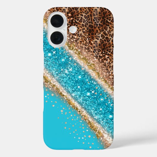 キラキラヒョウ柄のスマホケースデザイン Case-Mate iPhoneケース (裏面)