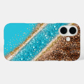 キラキラヒョウ柄のスマホケースデザイン Case-Mate iPhoneケース (裏面 (横))
