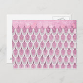 キラキラピンクグリッター人魚の鱗 ポストカード (正面/裏面)
